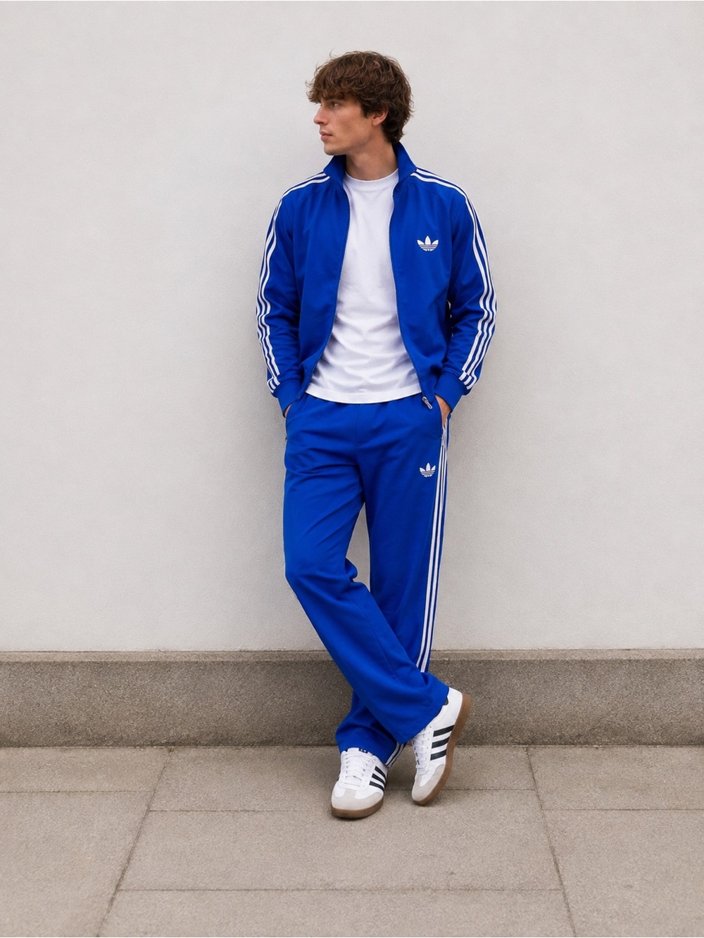 Adidas Originals Firebird Tracksuit Set Blue White 2013 Men's L